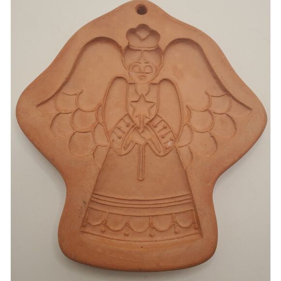 Vintage 1992 Cotton Press Terra Cotta Large Cookie Cutter Angel - Picture 1 of 4